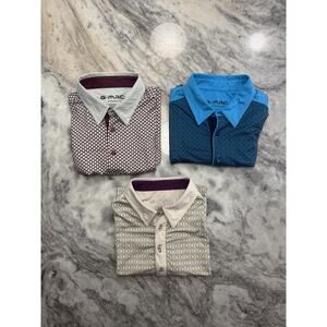 G • Mac Polo Men’s Large • x3 Comfy Short Sleeve Geometric Pattern Golf Shirts